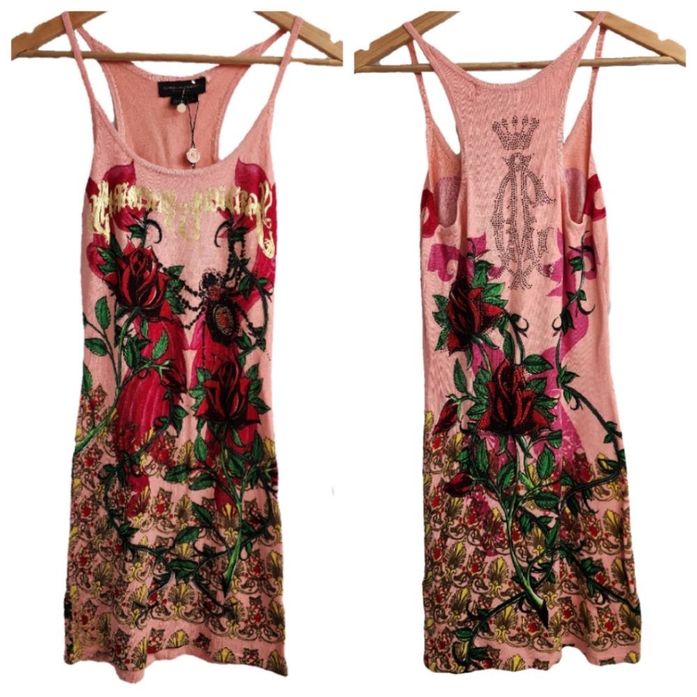 Christian Audigier Mini Dress Sleeveless Size Small